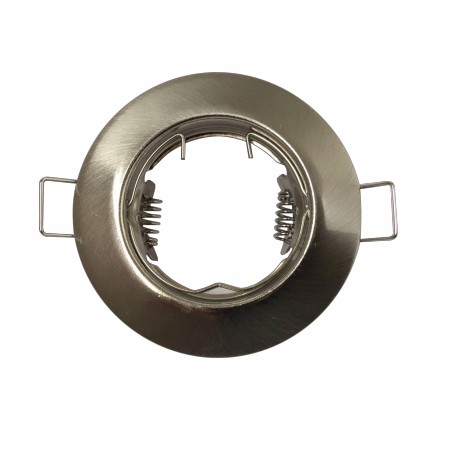 Anneau spot fixe rond 80mm acier brossé IP20