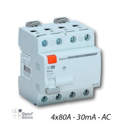 Interrupteur Différentiel 4x80A 30mA Type AC - Digital 03436