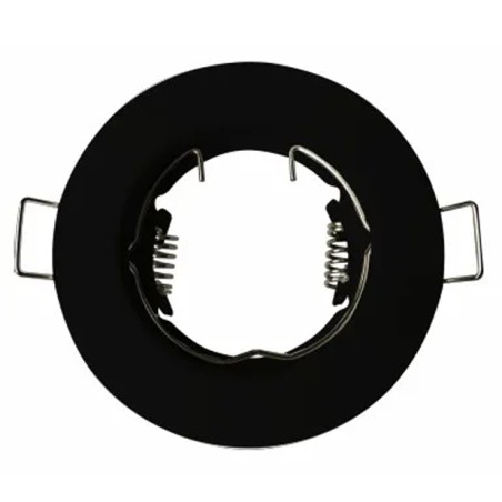 Anneau spot fixe rond 80mm noir IP20