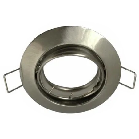 Anneau spot orientable rond 83mm acier brossé