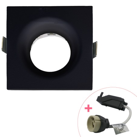 Spot encastré fixe noir Ser-202 carré