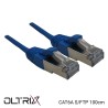 Câble Ethernet RJ45 Cat.6A S/FTP 100cm bleu 10 Gigabit jusqu'à 500 MHz