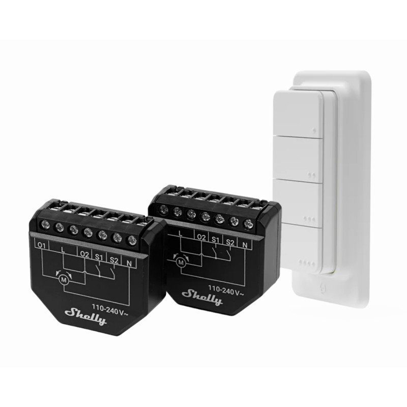 Pack WI-FI 2 volets roulants + Button SHELLY Shutter 2 BLU