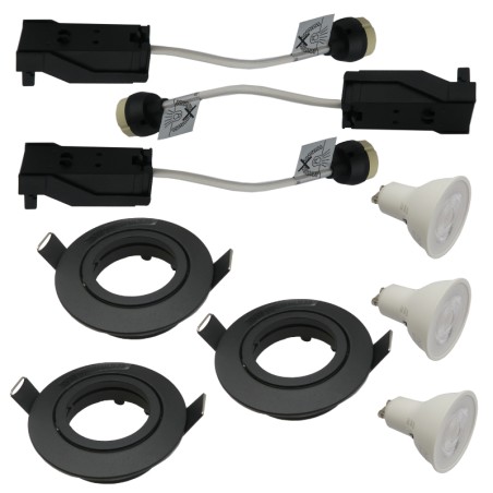 Kit 3 spot orientable Saphyr noir