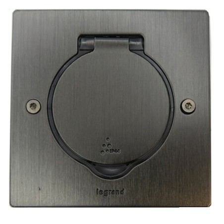 Platine de sol carrée à équiper brun brossé