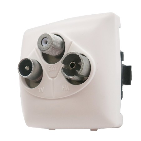 Prise TV-R-SAT appareillage saillie composable blanc