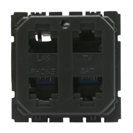 Céliane Prise quadruple RJ45 Cat.6 STP destinée au réseau Optimum auto