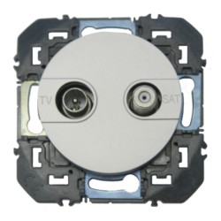 LEGRAND 600456 - Prise TV-SAT étoile blindée, Dooxie, Alu - FC