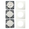 Kit composé de 3 plaques 1 poste 2 modules de commandes et une prise 2P+T