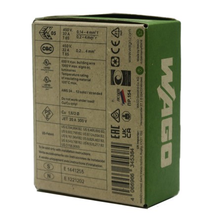 Packaging Borne de connexion Green à levier 2x4mm pour 2 fils jusqu'à 4 mm²
