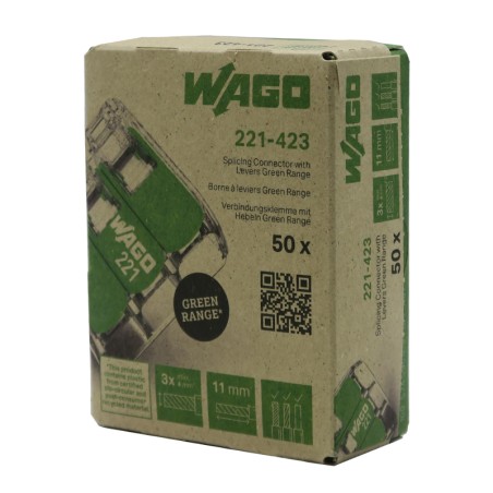 Wago 221-423 Borne de connexion Green à levier