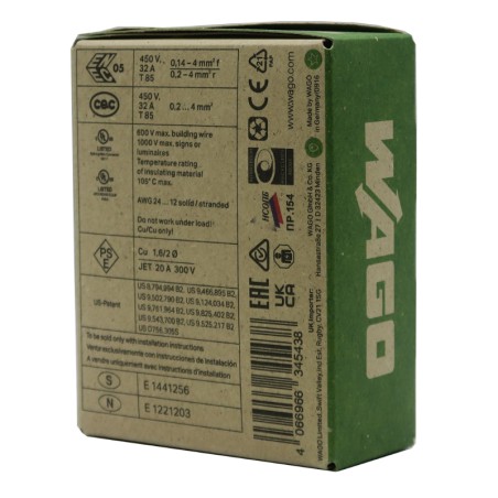 Wago 221-423 Borne de connexion Green