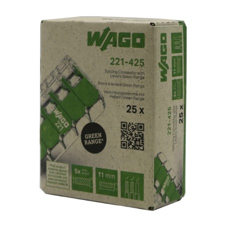 Packaging WAGO 221-425 Borne de connexion Green