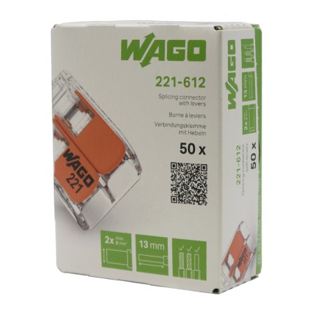 Wago 221-612 Borne de connexion à levier 2x6mm 50 pièces