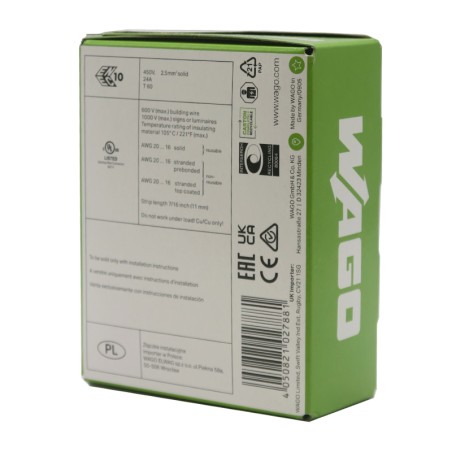 Wago 2273-208 Borne de connexion Mini 8x2,5mm pour 8 fils jusqu'à 2.5 mm²