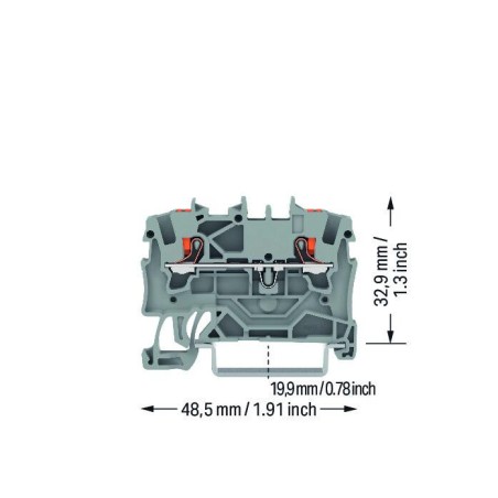 Bloc de passage Gris 2 fils 2,5mm