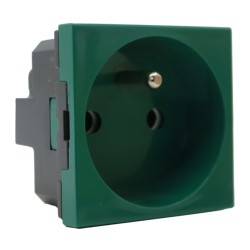 LEGRAND 077116 - Prise de courant, 2P+T, 2 modules, vert antimicrobien, Mosaic