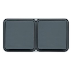 CUBYKO Double Prise 16A horizontale Gris - HAGER WNC122