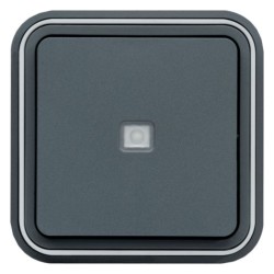 CUBYKO Poussoir lumineux encastré Gris - HAGER WNE023