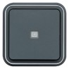 CUBYKO Poussoir lumineux encastré 10A 250 V Gris étanche IP55