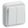 Double interrupteur Cubyko encastré Blanc