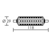 Ampoule LED R7s 118mm 16,5W blanc chaud 2700K - ARIC 20096
