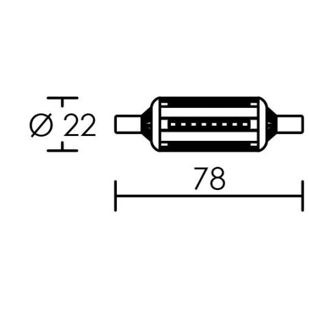 Ampoule LED R7s 78mm 5,2W blanc chaud 3000K ARIC 20019