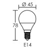 Ampoule LED Ball E14 Puissance 6W blanc chaud 2700K 470 lm