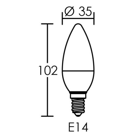 Ampoule LED flamme E14 Puissance 5,4W  blanc chaud 2700K Garantie 3 ans