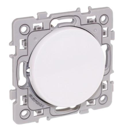 Bouton poussoir blanc Square