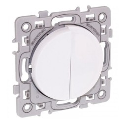 Interrupteur + poussoir Square blanc - EUROHM 60216
