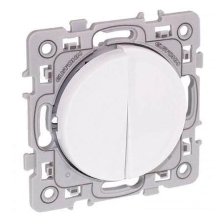 Interrupteur + poussoir Square blanc