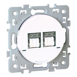 Prise RJ45 double Square blanc cat.6 STP - EUROHM 60273