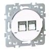 Prise Double RJ45 Grade 3 catégorie 6 STP blanc Square