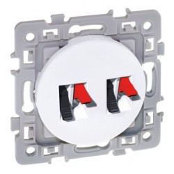 Prise haut-parleur Square blanc double - EUROHM 60275