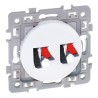 Prise haut-parleur double blanc Square
