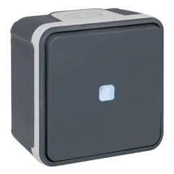 Bouton poussoir lumineux étanche anthracite Oxxo - EUROHM 60804