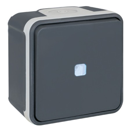 Bouton Poussoir lumineux étanche IP55 anthracite  Oxxo