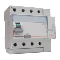 Interrupteur différentiel 4P 63A AC 30mA - LEGRAND 411653