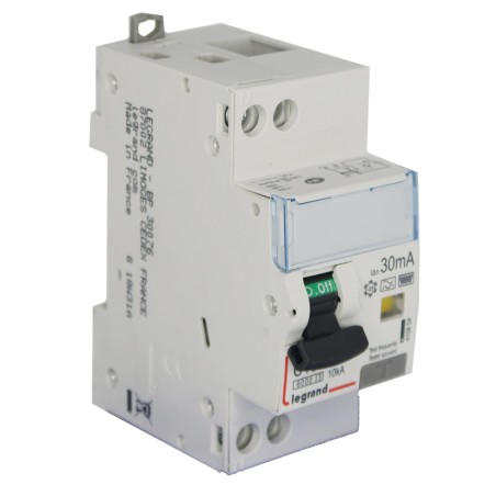 Disjoncteur différentiel - U+N - C - 10A - 6000/10kA - TypeF
