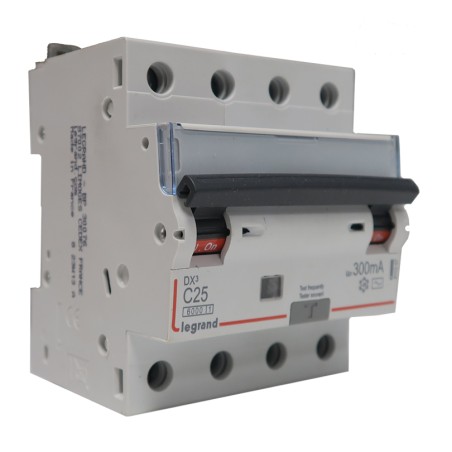 Disjoncteur différentiel 4P C25 6/10k AC 300mA