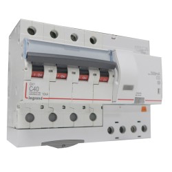 Disjoncteur différentiel 4P C40 6/10k AC 300mA - LEGRAND 411209