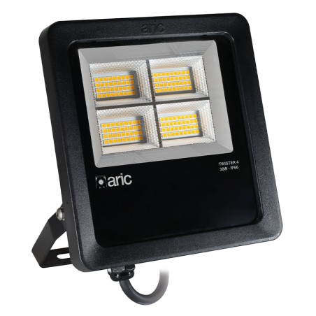 Projecteur extérieur TWISTER 4 38W 3000K Corps aluminium Noir