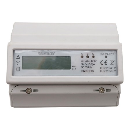 COMPTEUR kWh MONOPHASÉ POUR MONTAGE SUR RAIL DIN - 7 MODULE