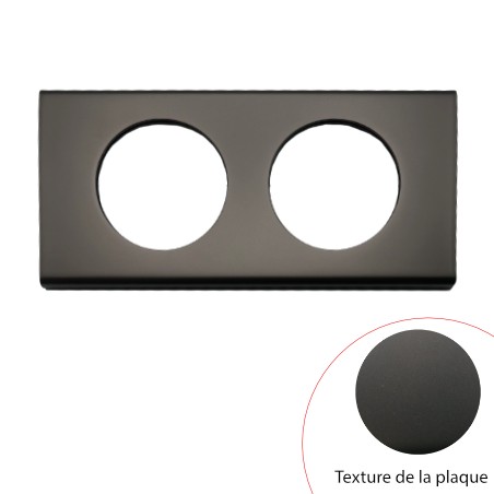 Plaque Céliane Nickel Sombre Satiné 2 postes finition MATIÈRE