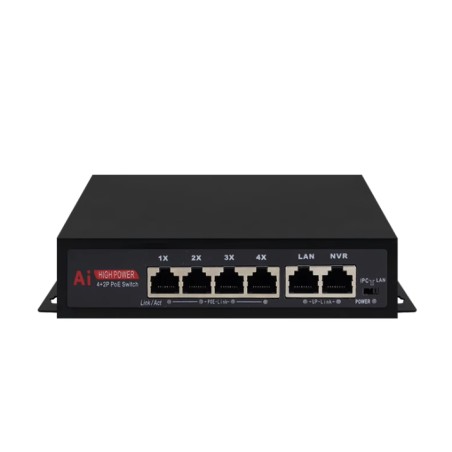 Switch Ethernet POE 4+2 ports 10/100 Mbit/s puissance PoE total 75W