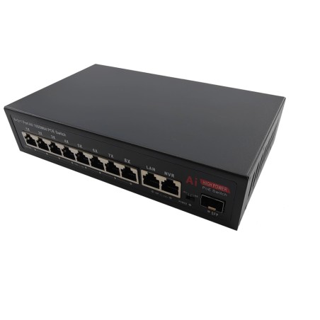 Switch Ethernet POE 8+2 ports 1 Gigabit/s puissancePoE total135W