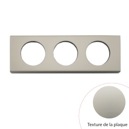 Plaque Céliane Nickel Satiné 3 postes