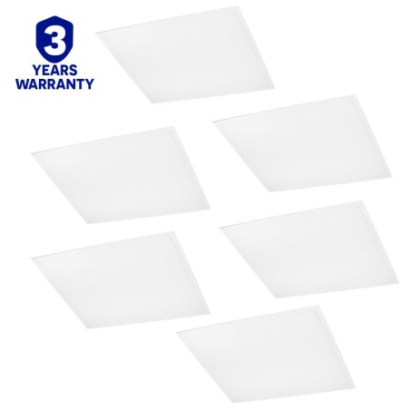 Panneaux LED 600x600mm 36W 4000K Lot de 6 Spectrum