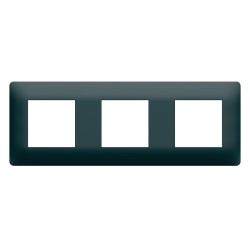 Essensya Plaque finition Anthracite 3 postes HAGER WE523